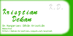 krisztian dekan business card