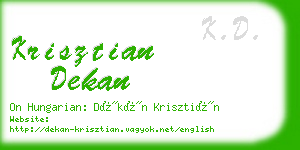 krisztian dekan business card